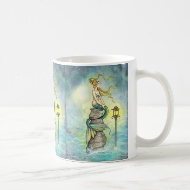 Lovely Mermaid with Moon and Lantern Coffee Mug (Right)