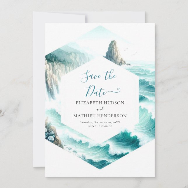  Lovely Minimal Nautical Wedding Save The Date (Front)