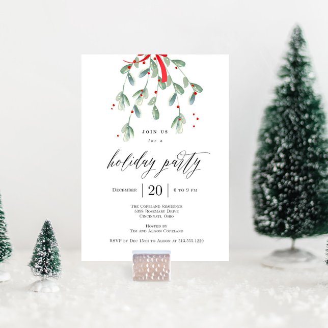 Lovely Mistletoe Christmas Holiday Party Invites (Creator Uploaded)