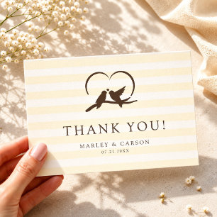 Lovely Modern bird of paradise Wedding Thank You Card