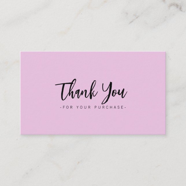 Lovely modern simple Thank you small business card (Front)