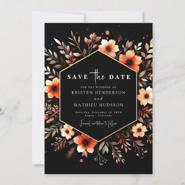Lovely Modern Terracotta Wedding Save The Date (Front)