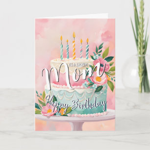 Lovely mom happy birthday cake birthday card mom
