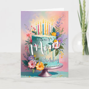 Lovely mom happy birthday cake birthday card mom