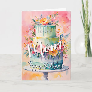 Lovely mom happy birthday cake birthday card mom