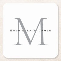 Lovely Monogrammed Black White Grey Calligraphy