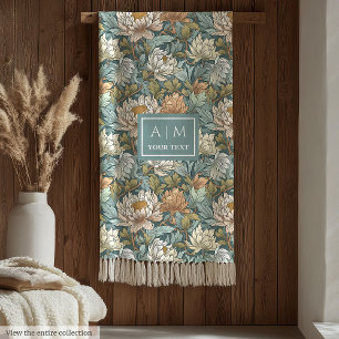 Lovely Morris style personalized botanical print Fleece Blanket