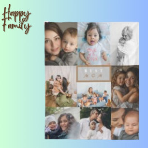 Lovely Mother Child Photo Collage Fleece Blanket