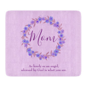 Lovely Mum Purple Floral Cutting Board