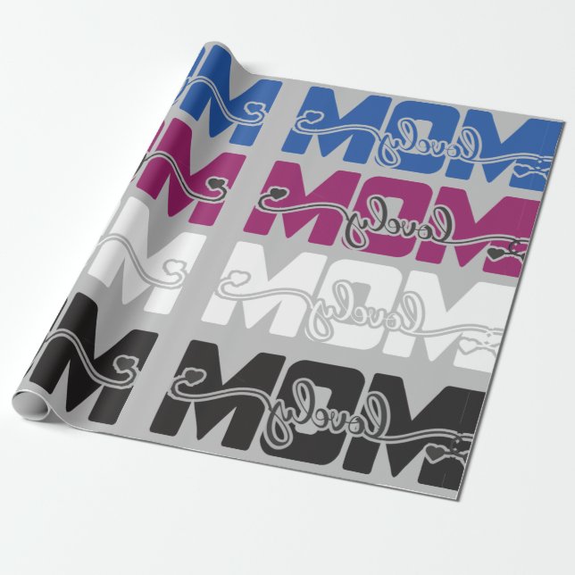 Lovely Mum Wrapping Paper (Unrolled)