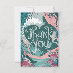 Lovely Mystical Greenery Woodland Thank You Card