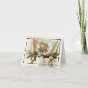 Lovely nativity collage custom holiday card