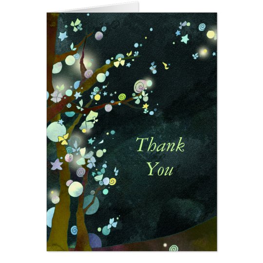 Lovely Night Wedding Thank You Note Card