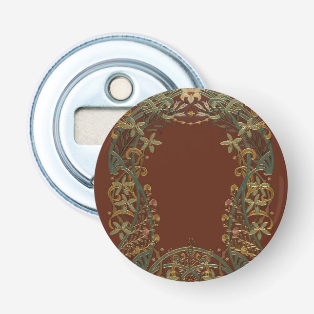 Lovely Nouveau Floral With Lily Bottle Opener (Front)