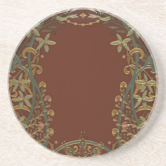 Lovely Nouveau Floral With Lily Coaster (Front)