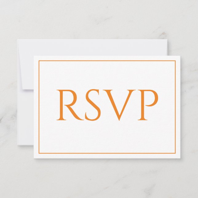 Lovely orange and White RSVP Card (Front)