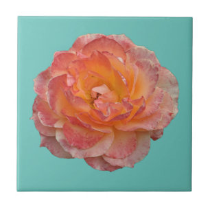 Lovely orange peony ceramic tile