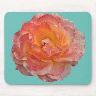 Lovely orange peony mouse pad
