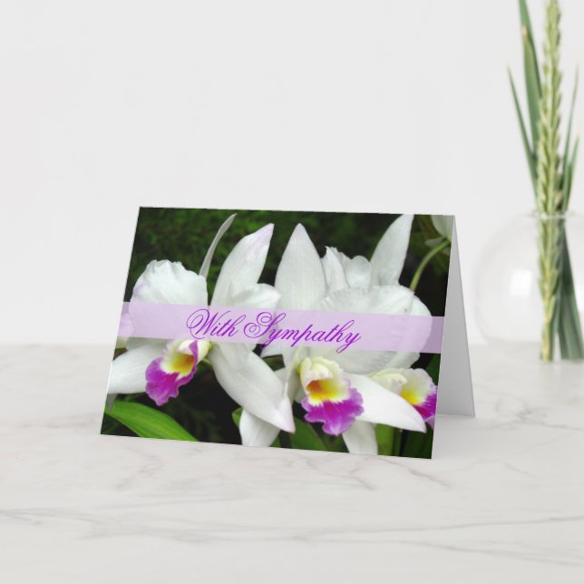 Lovely Orchids Sympathy Card (Front)