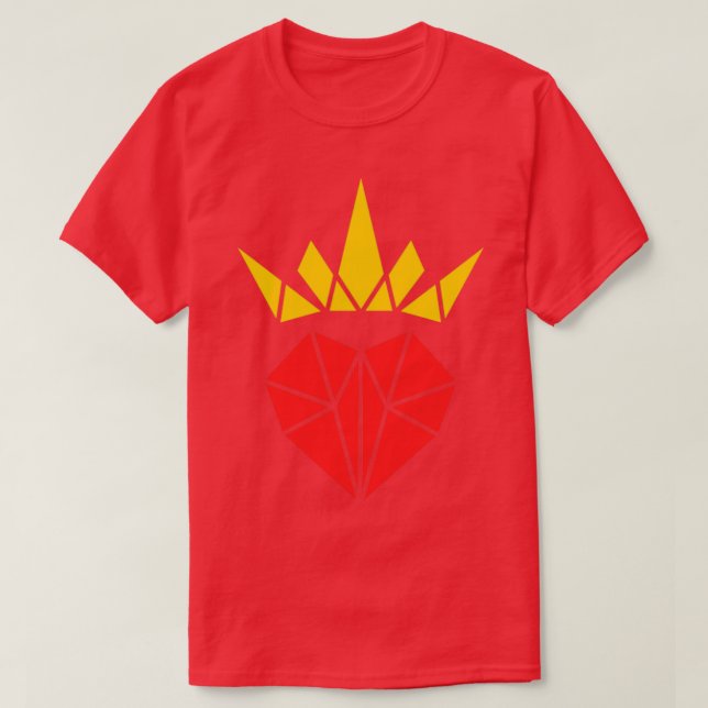 Lovely Origami Crowned Heart Awesome Gift Idea For T-Shirt (Design Front)