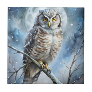 Lovely Owl Ceramic Tile