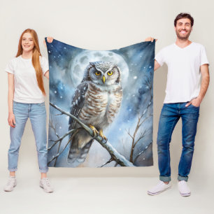 Lovely Owl Fleece Blanket