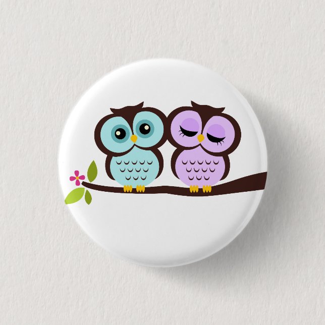 Lovely Owls 3 Cm Round Badge (Front)