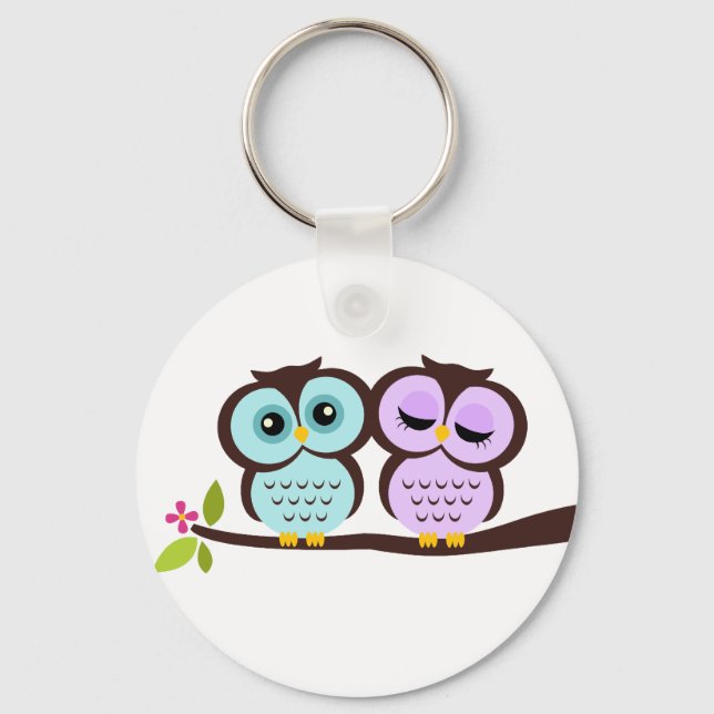 Lovely Owls Key Ring (Front)
