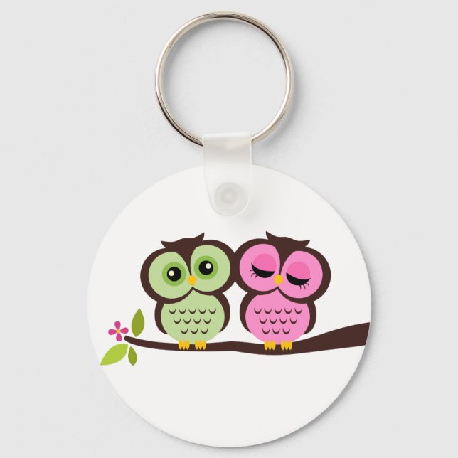 Lovely Owls Key Ring (Front)