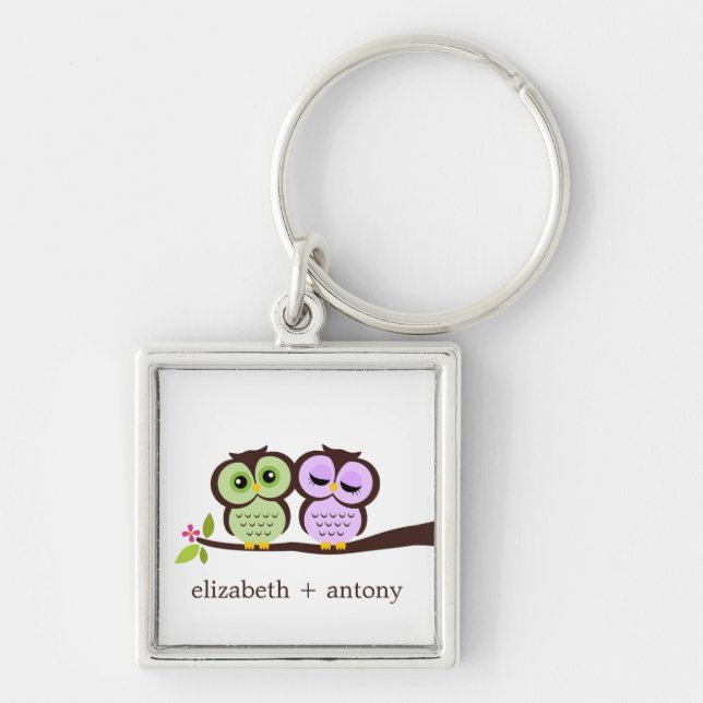 Lovely Owls Key Ring (Front)