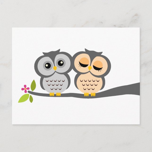 Lovely Owls Wedding Response Cards (Front)