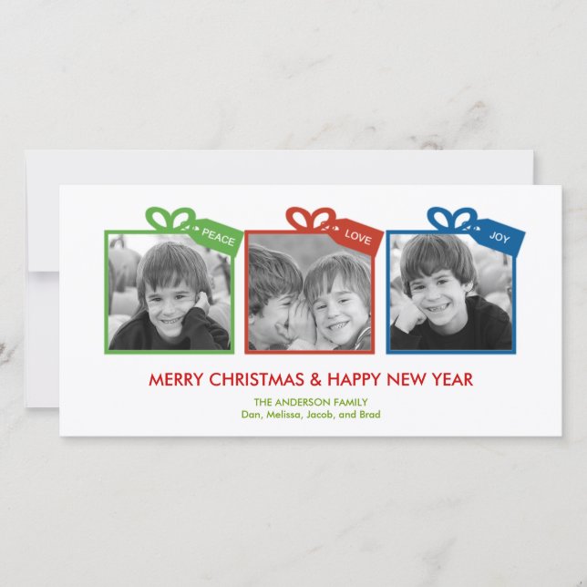 Lovely Packages Holiday Photo Card (Front)
