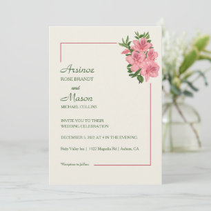 Lovely Painted Hibiscus Wedding Invitation