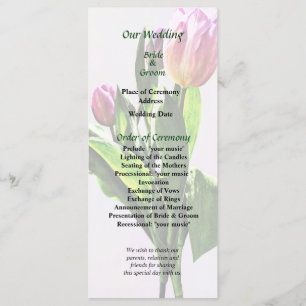 Lovely Pale Pink Tulips Wedding Program