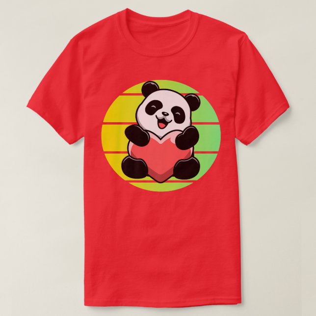 Lovely Panda Bear Sunset Premium  T-Shirt (Design Front)