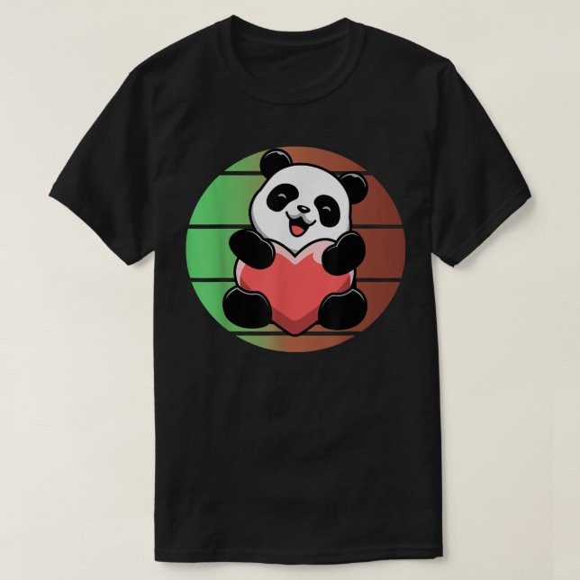 Lovely Panda Bear Sunset  T-Shirt (Design Front)