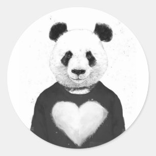 Lovely panda classic round sticker
