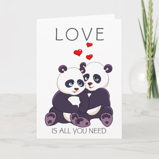 Lovely Pandas Holiday Card (Front)