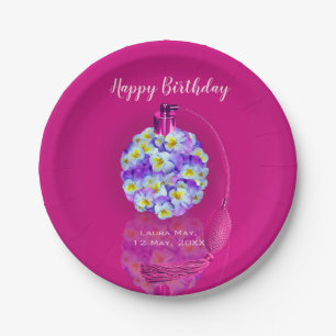 Lovely Pansy Atomizer Birthday Party Paper Plate