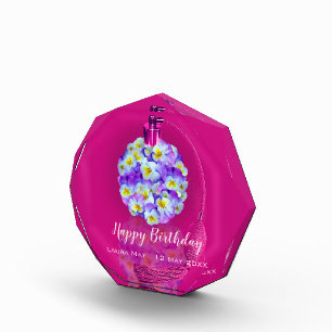Lovely Pansy Atomizer Birthday Party Photo Block