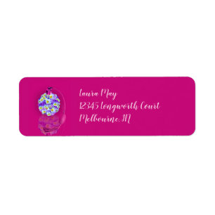 Lovely Pansy Atomizer Birthday Party Return Address Label