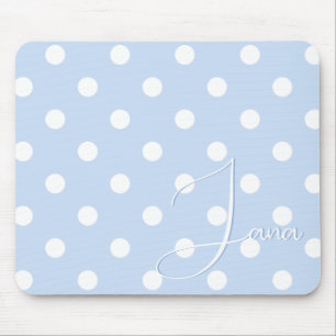 Lovely Pastel Blue Mousepad With Your Custom Name