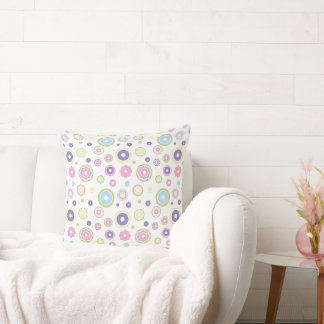 Lovely pastel-coloured circle pattern. cushion