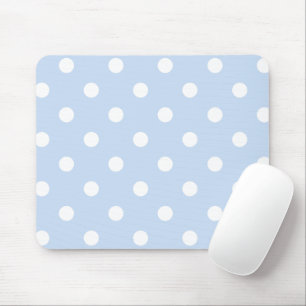 Lovely Pastel Light Blue With Big Polka Dots Mouse Pad