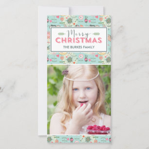 Lovely Pattern Christmas Holiday Photo Card