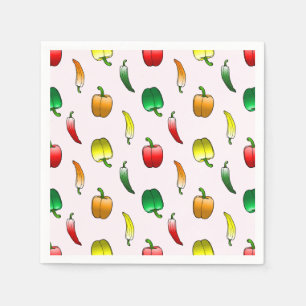 Lovely pattern with peppers and long sweet peppe napkin