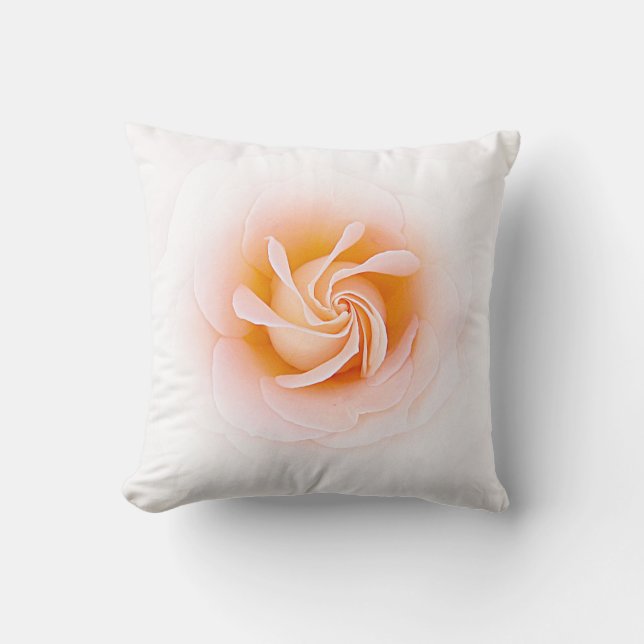 Lovely Peach Coloured Rose Cushion (Front)