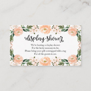 Lovely Peach Floral Baby Shower Display Shower Enclosure Card