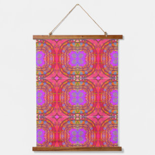Lovely Peach & Lavender Kaleidoscope Abstract Hanging Tapestry