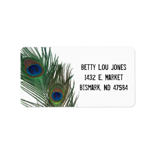 Lovely Peacock Feathers with White Label (Front)